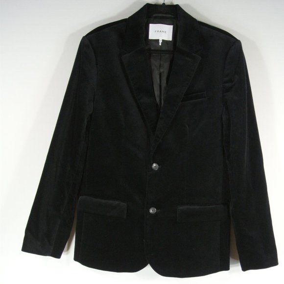 NEW Men´s Frame velvet two buttons blazer in Black...